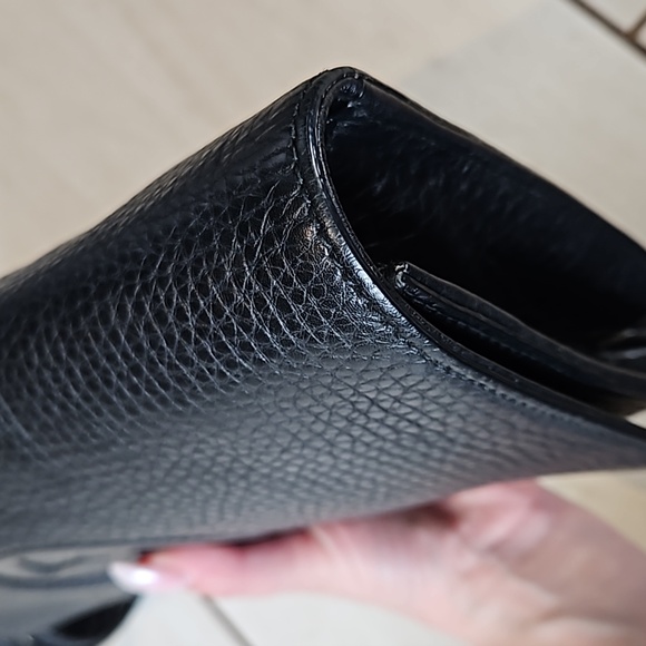 Gucci Soho Tassel Clutch Black Leather GG Logo - Picture 7 of 16